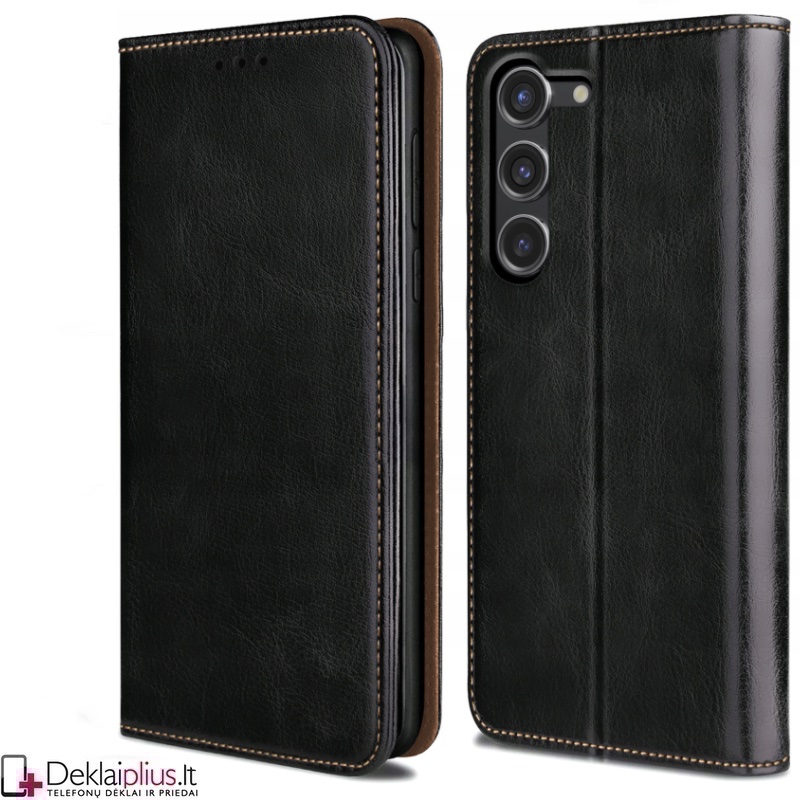 Telone grynos odos dėklas - juodas (Samsung A35 5G) Telone grynos odos dėklas - juodas (Samsung A35 5G)